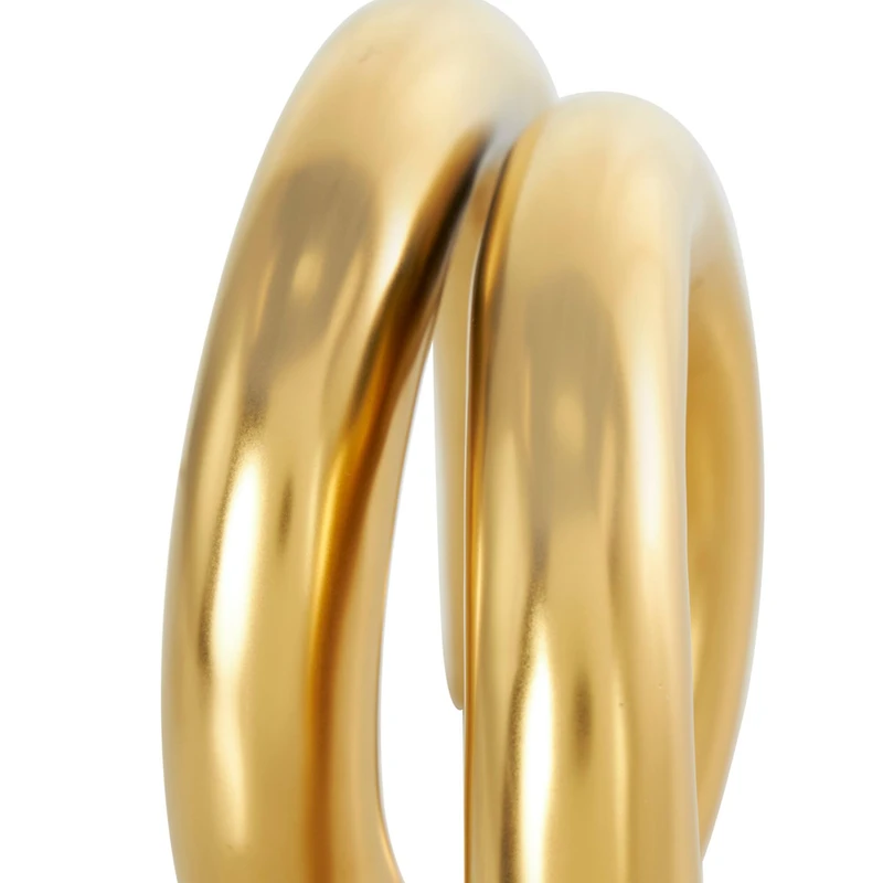 12" Gold Ceramic Abstract Rounded Loop Sculpture
