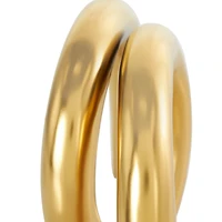 12" Gold Ceramic Abstract Rounded Loop Sculpture