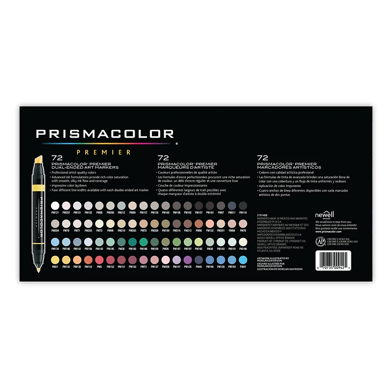 Prismacolor® Premier® Dual-Ended 72 Color Jellyfish Box Art Marker Set