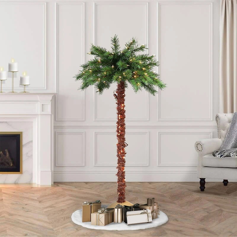 6ft. Pre-Lit Artificial Palm Tree, Clear Lights