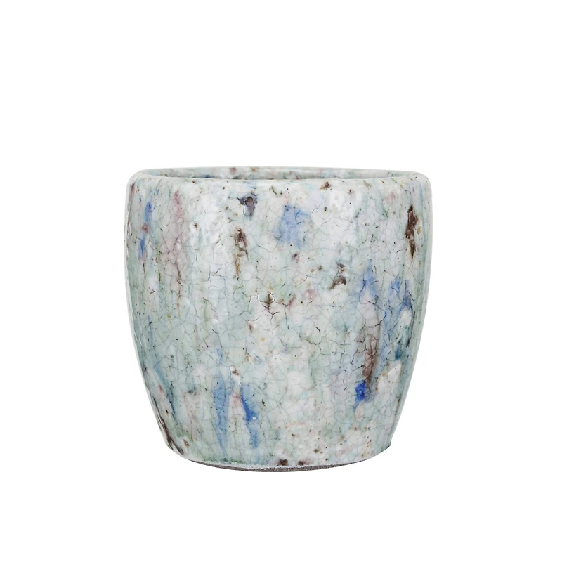Hello Honey® 5.25" Blue Crackle Glaze Terra Cotta Planter