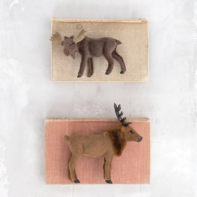 Hello Honey® Faux Fur Elk Ornament