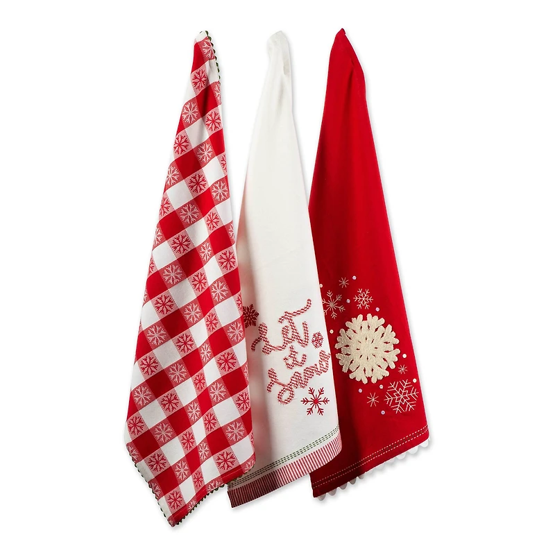 DII® Santa Chef Clause Kitchen, Let It Snow Dishtowel Set