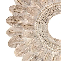 17" Cream Bird Feather Ring Sculpture