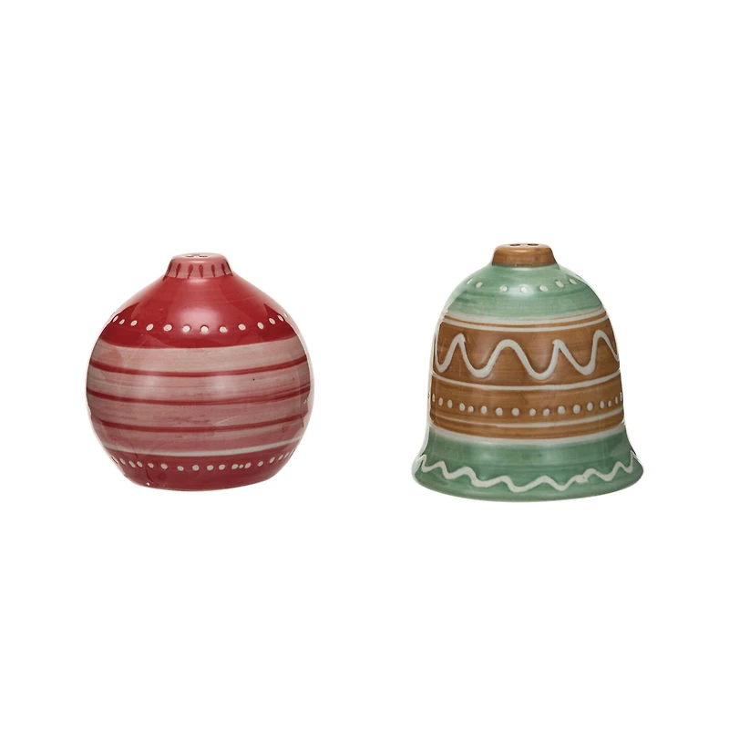 Hello Honey® Hand-Painted Wax Relief Ornament & Bell Stoneware Salt & Pepper Shaker Set
