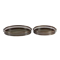 Brown Metal Traditional Tray Set