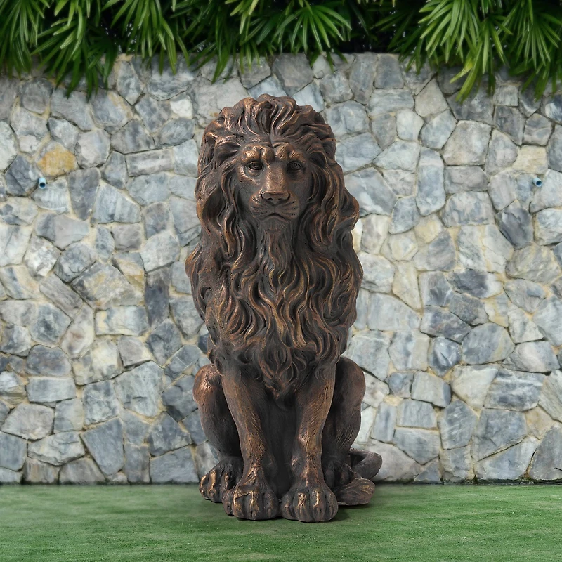 Glitzhome® 20.5" Guardian Sitting Lion Statue Set