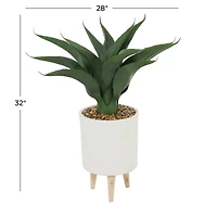 2.5ft. Potted White Plastic Modern Artificial Foliage