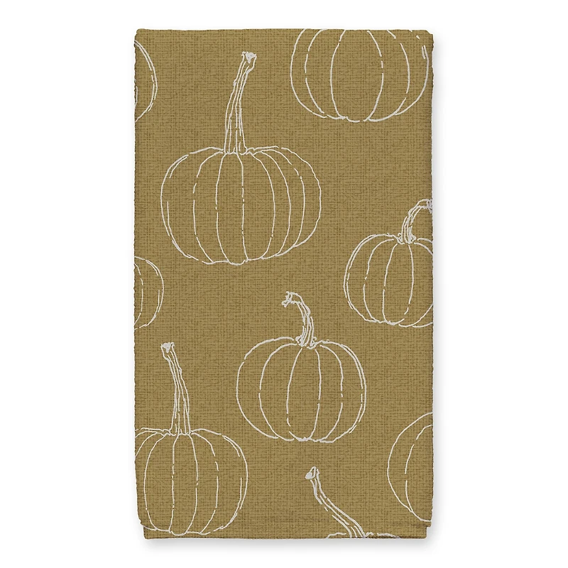Grateful Hearts Mustard Pumpkin Tea Towel Set