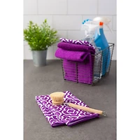 Eggplant Lattice Microfiber Dishtowel, 4ct.