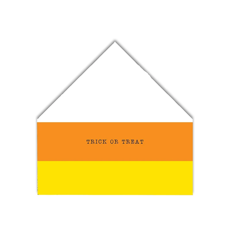 Candy Corn Treat House Shaped Canvas
