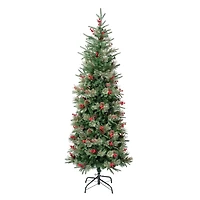 6ft. Unlit Feel Real® Virginia Pine Mixed Hinged Artificial Christmas Tree with Berries and Pinecones