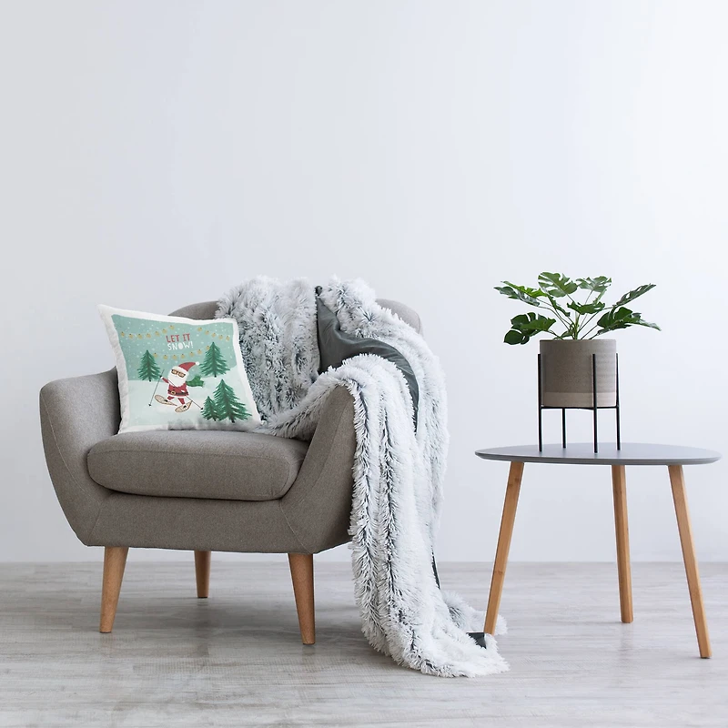 Stupell Industries Let It Snow Santa Snowshoes Pillow