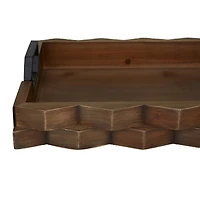 Dark Brown Modern Tray, Set of 2" 14", 16"