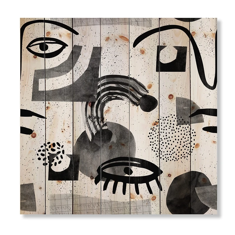 Designart - Collage of Eyes & Doodles In Contemporary Style II