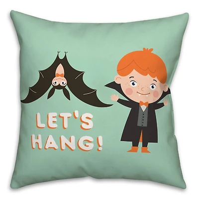 Let's Hang Vampire Bat Throw Pillow