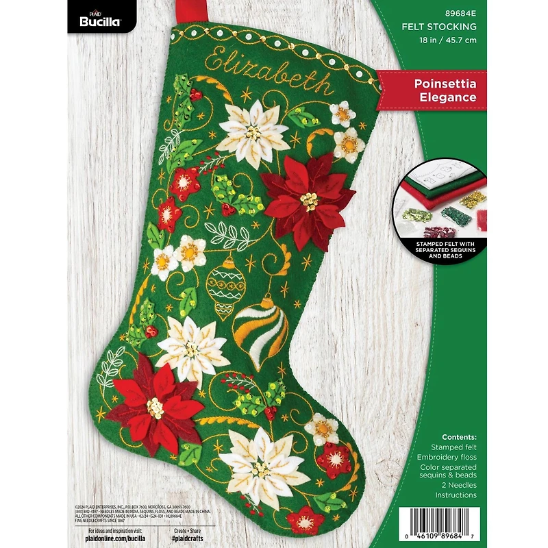 Bucilla® Poinsettia Elegance Felt Stocking Kit