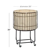 Black Contemporary Metal Storage Cart, 26" x 19"