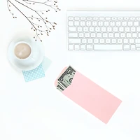 JAM Paper 3.5" x 6.5"  Baby Pink Pastel Coin Business Envelopes, 50ct.