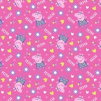 Peppa Pig Pink Toss Cotton Fabric