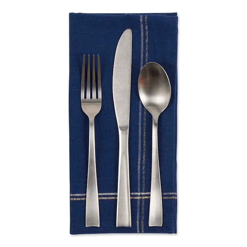 DII® Blue with Silver & Gold Border Napkins, 6ct.