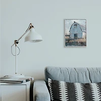 Stupell Industries Abstract Distressed White Barn Farm Architecture Framed Wall Art