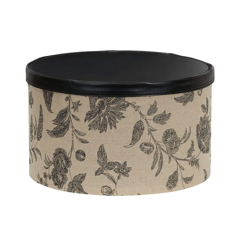 Household Essentials Round Hat Boxes with Lids (Floral)