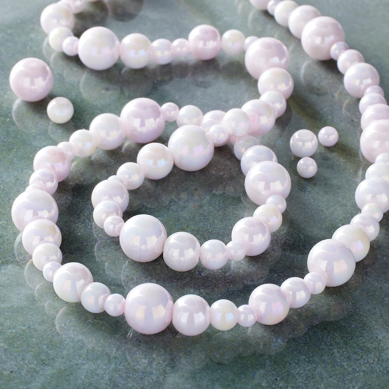 Light Violet Marble Glass Round Beads by Bead Landing™