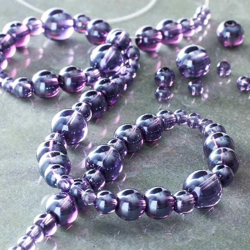 Purple Glass Round Beads by Bead Landing™
