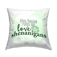 Stupell Industries This House Love & Shenanigans Shamrock, This House Love & Shenanigans Shamrock Decorative Printed Throw Pillow