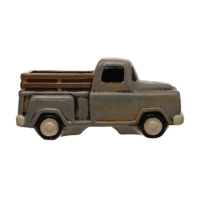 Hello Honey® 10" Gray Stoneware Truck Container