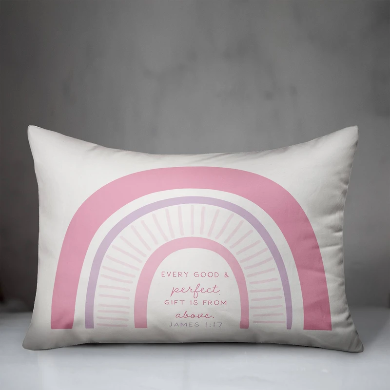 Pink Rainbow 20" x 14" Indoor/Outdoor Pillow