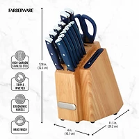 Farberware EdgeKeeper Ink Blue 14-Piece Slim Cutlery Set