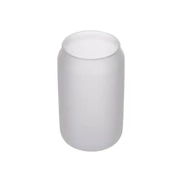 Craft Express 13oz. Frosted White Glass Mug with Clear Glass Straw, 6ct.