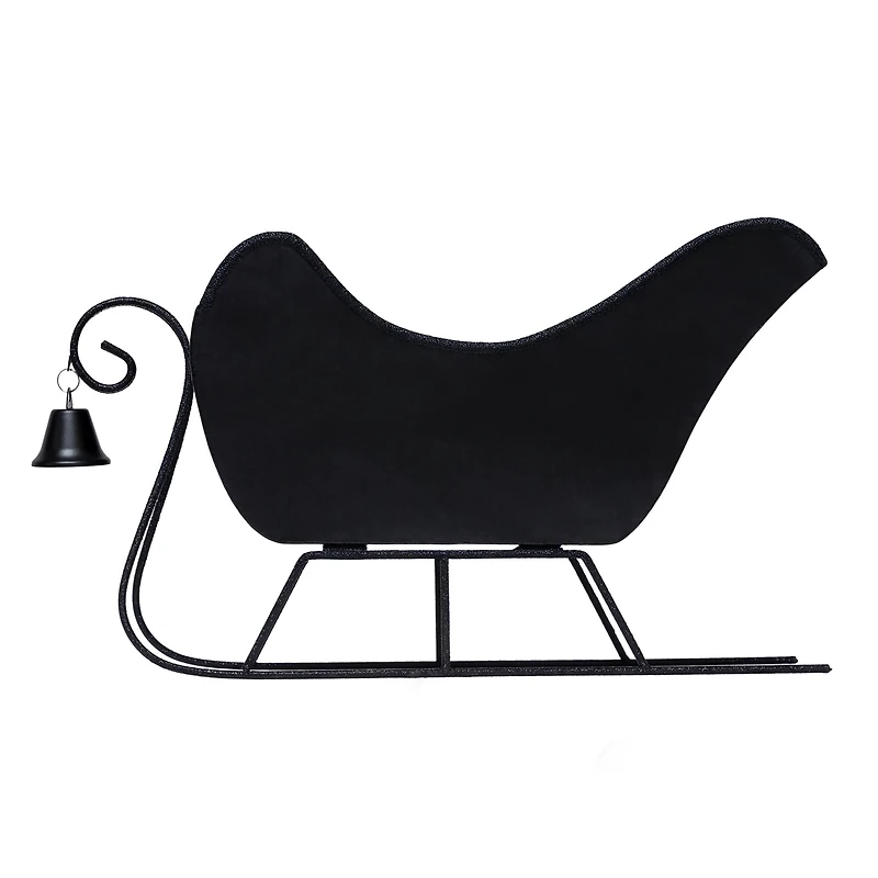 18" Black Metal Sled with Bell Tabletop Décor by Ashland®