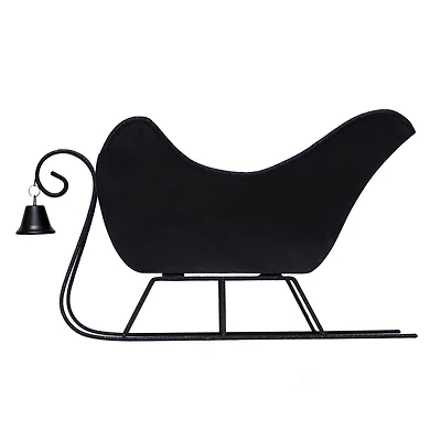 18" Black Metal Sled with Bell Tabletop Décor by Ashland®