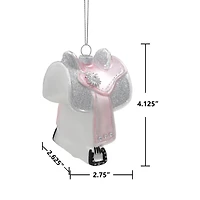 4.25" Pink Saddle Glass Ornament by Ashland®