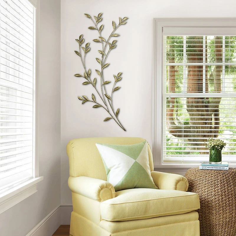 Habitat Saba 37" Gold Leafy Boughs Wall Art