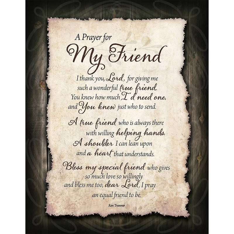 Prayer For My Friend Timberland Wall Plaque