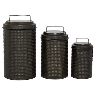 Black Metal Farmhouse Canister Set