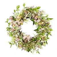 26" Artificial Dogwood Floral Spring Wreath