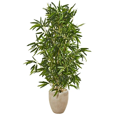 5ft. Bamboo Tree in Sand Colored Planter