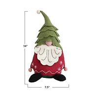 Hello Honey® 14" Green & Red Handmade Wool Felt Gnome