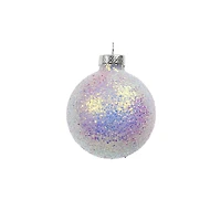 6 Pack 2.5" Pink Iridescent Glitter Glass Ball Ornaments by Ashland®
