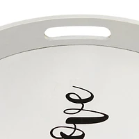 Elegant Designs™ 13.8" Round Love Serving Tray with Handles