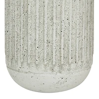 White Metal Contemporary Style Vase, 17" x 7" x 7"