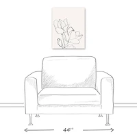 Magnolia Line Drawing 16" x 20" Canvas Wall Art