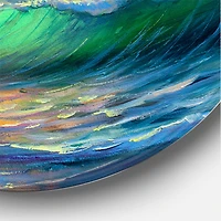 Designart - Blue Waves Breaking At The Beach V