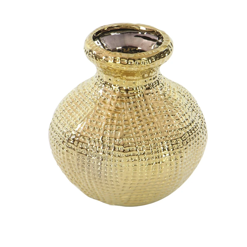 CosmoLiving by Cosmopolitan Gold Stoneware Glam Vase Set