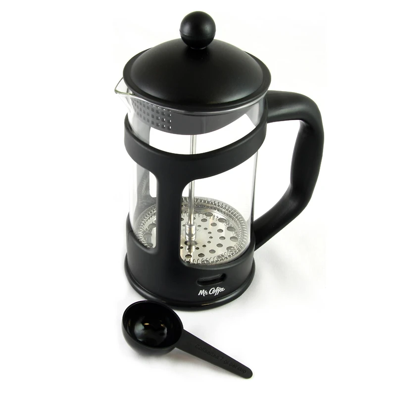 Mr. Coffee Brivio 28oz. Glass French Press Coffee Maker with Plastic Lid